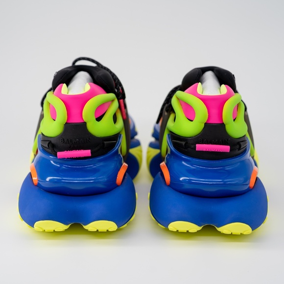size 43/ US 10 - Balmain Unicorn Black Multicolor Yellow Blue Sneakers Neoprene - Picture 3 of 13